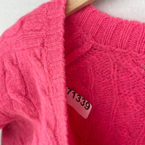 DEANS OF SCOTLAND Sweater S TRIMINGHAMS BERMUDA Cable Shetland Wool Pink HK VTG - Picture 13 of 13